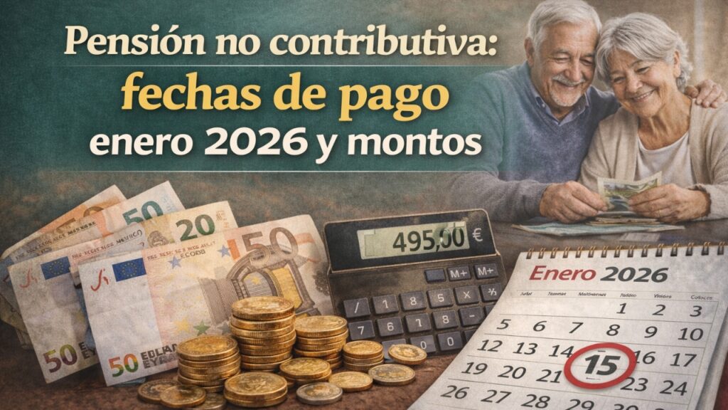 Pensión no contributiva: fechas de pago enero 2026 y montos