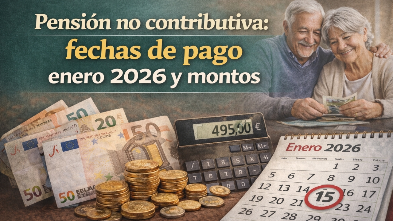 Pensión no contributiva: fechas de pago enero 2026 y montos